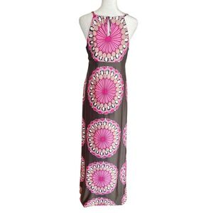 INC International Concepts Studded Mandala Bloom Maxi Dress Dark Gray Pink Small